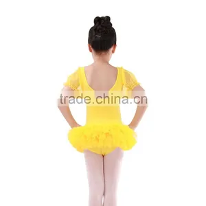 Wholesale Puffy Sleeves Leotard With Short Ballet Performance Tutus For Kids thumbnail-6