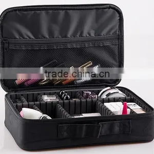 Hard Shell Professional Polyester Makeup Case,black Nylon Beauty Train Case Bag,cosmetic Travel Carry Case Bag thumbnail-4