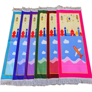2024 New Design Wholesale Islam Mosque Travel Prayer Mat Compass Booklet Portable Pocket Prayer Mat Muslim thumbnail-4