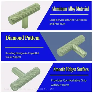 Knurled Textured Wardrobe K Gold Solid Kitchen Cabinet Drawer Door Pulls Knobs Furniture Handle thumbnail-4
