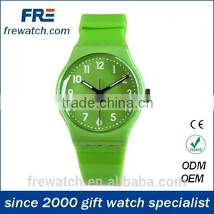 Fashion Colorful Water Resisting Plastic Watch With Pvc Strap and Stainless Steel Back thumbnail-3