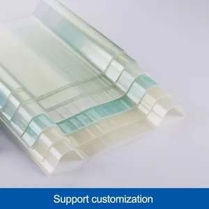 FRP Corrugated Transparent Conservatory Daylighting Roof Tiles Thin Greenhouse Tiles With Bending & Welding Services thumbnail-3