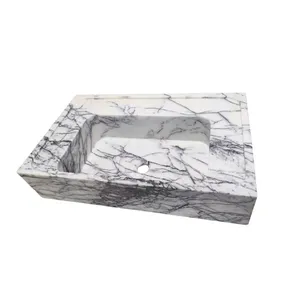 High Quality Xiang Xuemei Rectangular Marble Stone Factory Custom Vessel Sink Handmade Stone Vanity Bathroom Basin Hotels Villas thumbnail-5