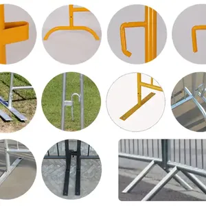 Heavy-duty Galvanized Steel Interlocking Crowd Control Barrier With Bridge-shaped Footings thumbnail-5