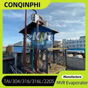 0.5-80 T/h Vacuum Skid-mounted Double-effect Wastewater Counterflow MVR Evaporator thumbnail-3