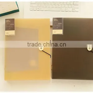 A4 Trasprent /frosted Fashion Plastic File Box With Fastener Suitable for Office thumbnail-6