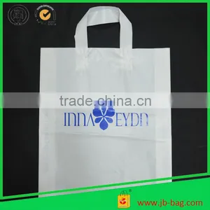 2Mil Thickness White Printed Plastic Bags,No Gusset,Soft Lopp Handle 12''x14'' Cheap Plastic Carrier Bags thumbnail-1