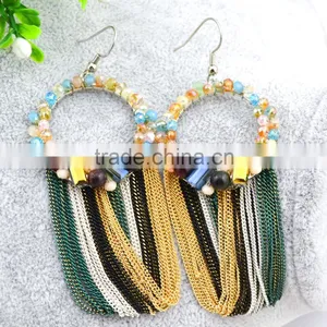 Wholesale Women Luxury Bead Tassel Earring Multicolor Beads Earring thumbnail-6