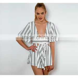 Womens Fashion Stripe Jumpsuit Playsuit Woman Apparel Clothing Summer Beach Party Dress for Women thumbnail-1