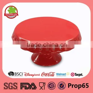 Wholesale Stoneware Red Ceramic Cake Stand thumbnail-1