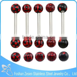 Factory Wholesale Stainless Steel Tongue Barbell Fashion Flesh Colored Tongue Rings thumbnail-3