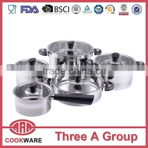2015 Hot Selling High Quality 18/8 Stainless Steel Cookware With Bakelite Konb & Handles With Rubber Spray thumbnail-1