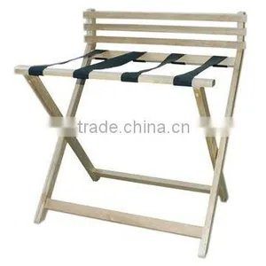 Foldable Wooden Hotel Luggage Rack With Back thumbnail-1
