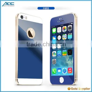 Popular Front+Back Metallic Plating Color Tempered Glass Screen Protector for IPhone 5 5s thumbnail-6