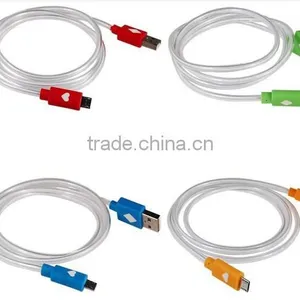 Factory Prices High Quality Colorful Micro USB Data Cable With LED Light for Samsung Mobile Phone , USB Charger Cable thumbnail-1