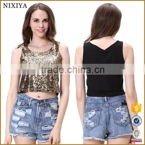 Sequined Stylish Tops for Women 2016 Crop Tank Tops Wholesale thumbnail-1