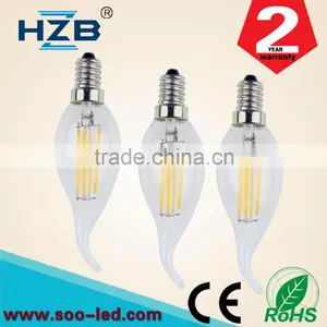 New 2015 E14 LED Lamp Filament Glass Housing Blub 220V 2W 4W Light Brightness 360 Degree Retro Candle Chandelier Lampade thumbnail-4
