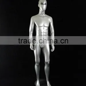 Sliver Gloss Finish Male Mannequin/ Standing Dummy Model(SW09-BC-01XH(XW-99head)) thumbnail-1