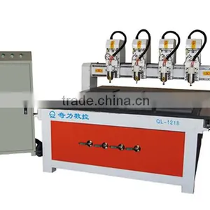 Hot Sale QL- 9080 Independent 4 Spindles 3d Rotary Carving Cnc Router Wood Price Good thumbnail-5