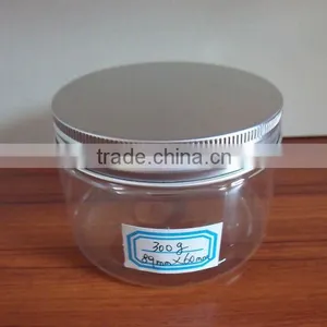 300g Clear Plastic Jar Aluminum Screw Jar Lid thumbnail-1