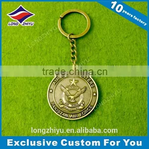 Antique Bronze Plated 3D Metal Pakistan Eagle Keychain for Sale thumbnail-1