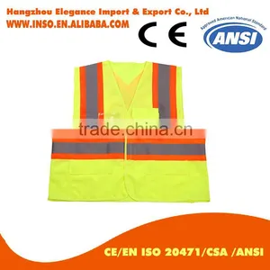 Reflective Working Safety Vest Motorcycle Multi Pocket Orange Reflective Vest thumbnail-1