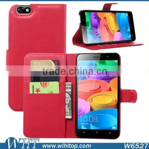 Standing Style Credit Card for Huawei Honor 7 Leather Case, PU Leather+PU Flip Wallet Case for Honor 7 thumbnail-2