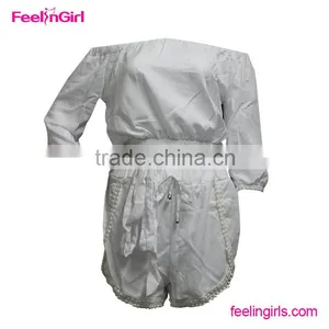 2 Pieces off Shoulder Sexy Ladies Short Workout Jumpsuit thumbnail-4