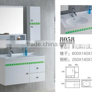 8058 Ceramic Counter Top Cabinet Basin Thin Edge Basin Bathroom Sink PVC Vanity thumbnail-1
