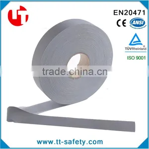CE EN ISO 20471 High Visibility Polyester Grey Reflective Tape for Safety Workwear Clothing Quality Choice thumbnail-1