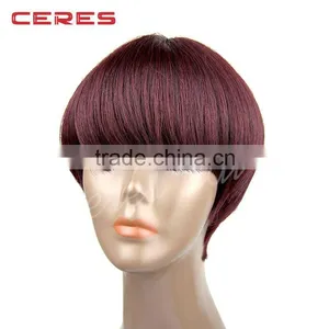 Free Shipping Custom Made Popular Color 99J Silky Straight Glueless Wig Silk Top Remy Brazilian Human Hair Full Lace Wig thumbnail-3