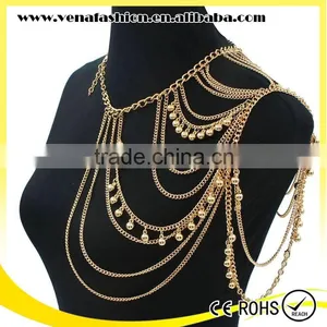 Pearl Sex Body Chain Jewelry for Women, Shoulder Body Chain thumbnail-2
