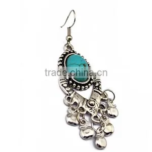 New Design Vintage Gold Plated Ginasy Bohemia Style Turquoise Drop Earrings thumbnail-4