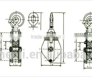 High Quality Wire Rope Pulley Block With Hook thumbnail-1