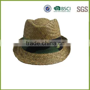 Yellowish Brown Straw Hat Blank Crochet Straw Hat thumbnail-1