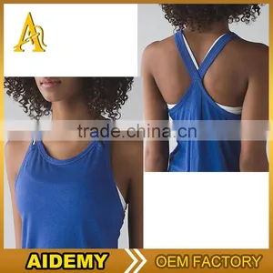 Custom Lady Stringer Tank Top , Woman White Gym Tank Top thumbnail-1