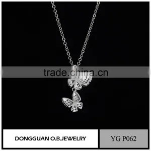 Fashion New Designs White Gold Plated Jewelry With White Stone Plated, Hot Selling Crystal Necklace thumbnail-2