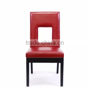 New Design Faux Office Work Oak High Back Wooden Chair With Leather Red Bar Seat thumbnail-1
