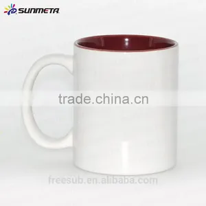 Sunmeta Factory Supply 11oz Inner and Handle Color Ceramic Sublimation Mugs (SKB03) thumbnail-5