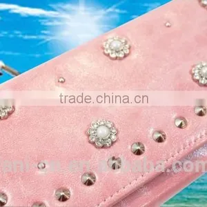 Cute Leather Clutch Purse With Elegant Diamond on the Purse for Girls or Ladies thumbnail-2