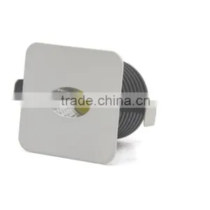 Epistar COB Clear Diffuser Square Shape Ellipse Hole 3W LED Downlight TEC002S3WQ3 thumbnail-1