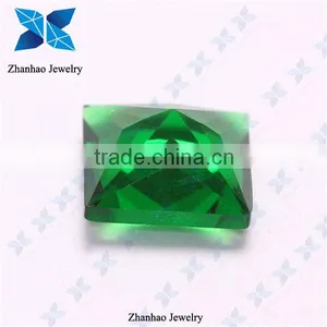 Wuzhou Wholesale Asscher Cut Dark Green Glass thumbnail-1