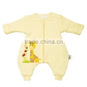 100% Cotton Anti Kicking Infant Child Foot Sleeping Bag Thick Filling for Autumn and Winter Yellow Style thumbnail-5