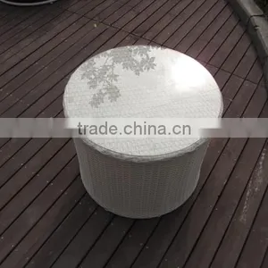 4 Pieces Rattan Swivel Sofa Set Coffee Table Set thumbnail-6