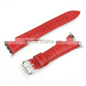 100% Genuine Crocodile Alligator Leather Wrist Watch Straps for Apple Watch thumbnail-1