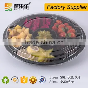 Transparent 6 Compartment Fruit Round Container thumbnail-2