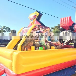 Children Play Game Inflatable Slides With Car Obstacle for Kids thumbnail-2
