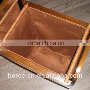 100% Bamboo Laundry Basket With Cotton Liner thumbnail-3