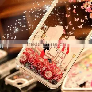 2016 New Arrive Beautiful Pattern Mobile Phone Moving Glitter Flash Light Case for Iphone thumbnail-3