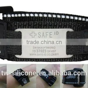 Retro Fabric Bracelet With Engraving QR Code/ID thumbnail-1